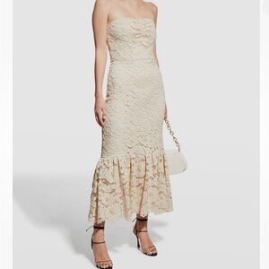 Shoshanna Strapless Cream Lace Dress